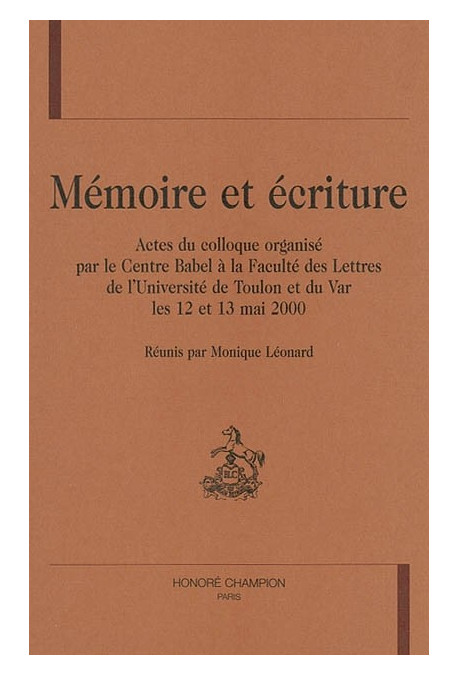 MEMOIRE ET ECRITURE