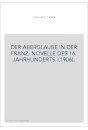 DER ABERGLAUBE IN DER FRANZ. NOVELLE DES 16. JAHRHUNDERTS. (1906).