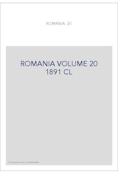 ROMANIA VOLUME 20 ( 1891 ) CL