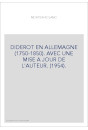 DIDEROT EN ALLEMAGNE (1750-1850). AVEC UNE MISE A JOUR DE L'AUTEUR. (1954).