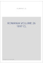 ROMANIA VOLUME 26 ( 1897 ) CL
