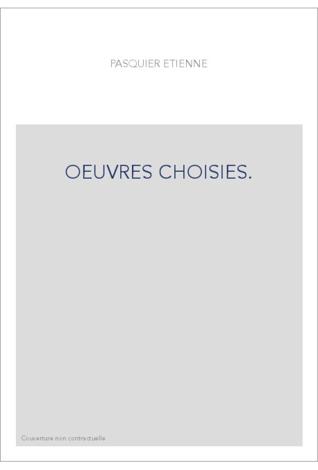 OEUVRES CHOISIES.