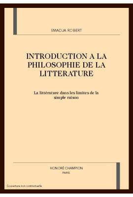 INTRODUCTION A LA PHILOSOPHIE DE LA LITTERATURE