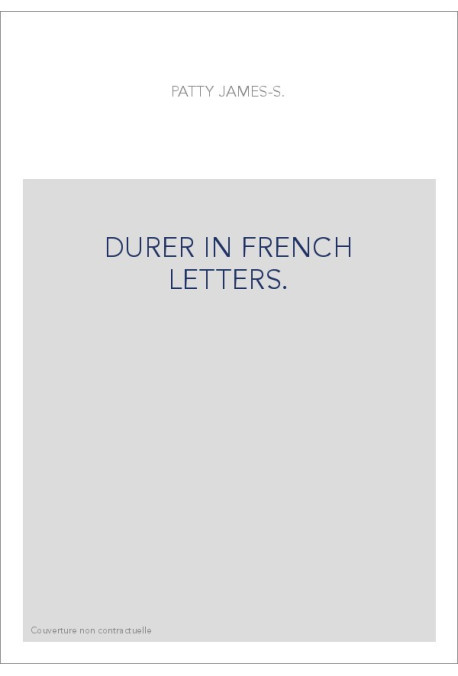 DURER IN FRENCH LETTERS.