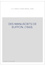 DES MANUSCRITS DE BUFFON. (1860).