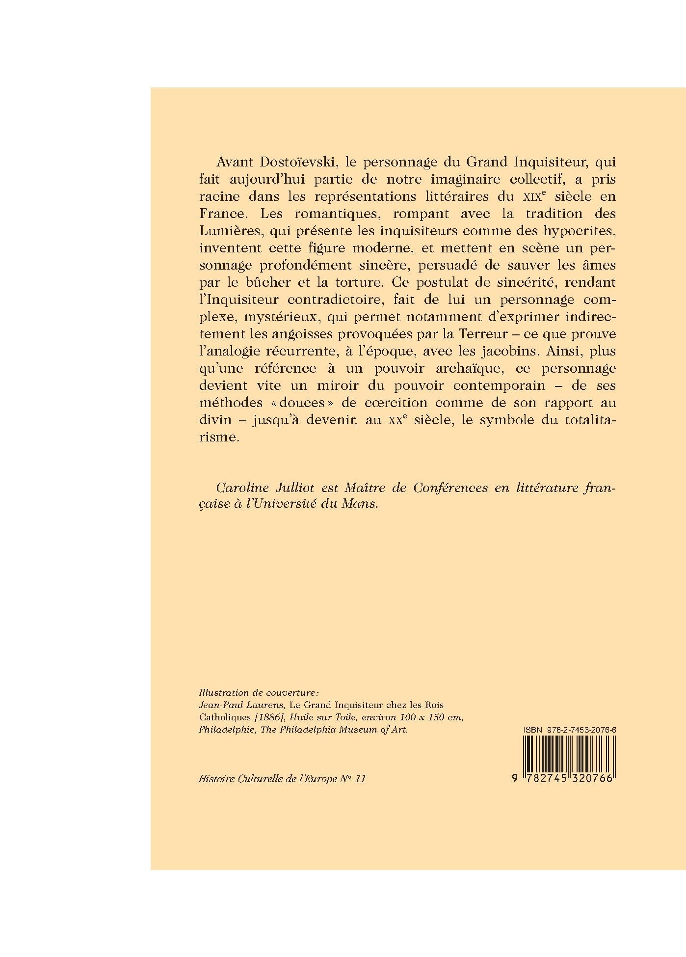 LE GRAND INQUISITEUR, NAISSANCE D'UNE FIGURE MYTHIQUE AU XIX SIECLE