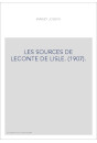 LES SOURCES DE LECONTE DE LISLE. (1907).