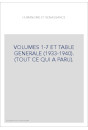 VOLUMES 1-7 ET TABLE GENERALE (1933-1940). (TOUT CE QUI A PARU).