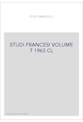 STUDI FRANCESI VOLUME 7 (1963)