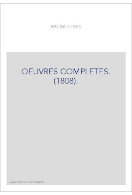OEUVRES COMPLETES. (1808).