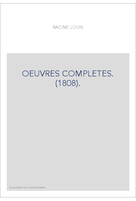 OEUVRES COMPLETES. (1808).