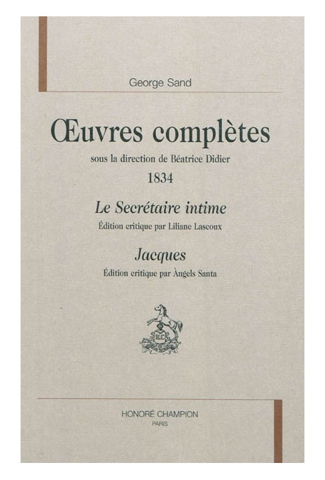 OEUVRES COMPLETES 1834   LE SECRETAIRE INTIME  JACQUES