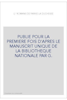 LI ROMANS DE PARISE LA DUCHESSE