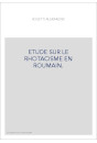 ETUDE SUR LE RHOTACISME EN ROUMAIN.