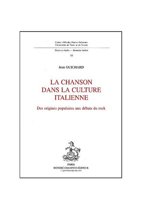 LA CHANSON DANS LA CULTURE ITALIENNE