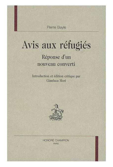 AVIS AUX REFUGIES. REPONSES D'UN NOUVEAU CONVERTI