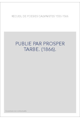 PUBLIE PAR PROSPER TARBE. (1866).