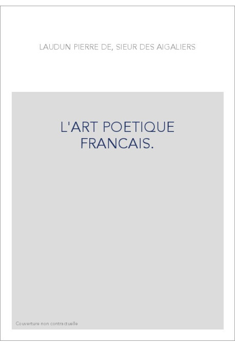 L'ART POETIQUE FRANCAIS.