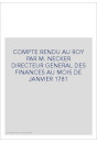 COMPTE RENDU AU ROY (1781)