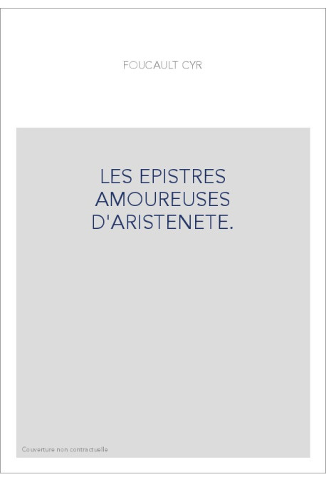 LES EPISTRES AMOUREUSES D'ARISTENETE.