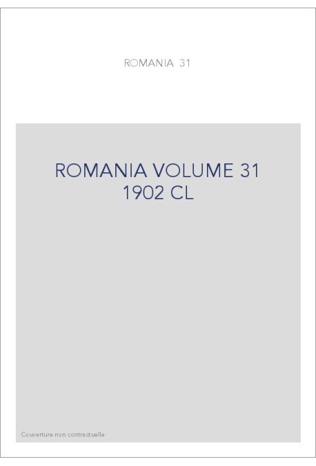 ROMANIA VOLUME 31 ( 1902 ) CL