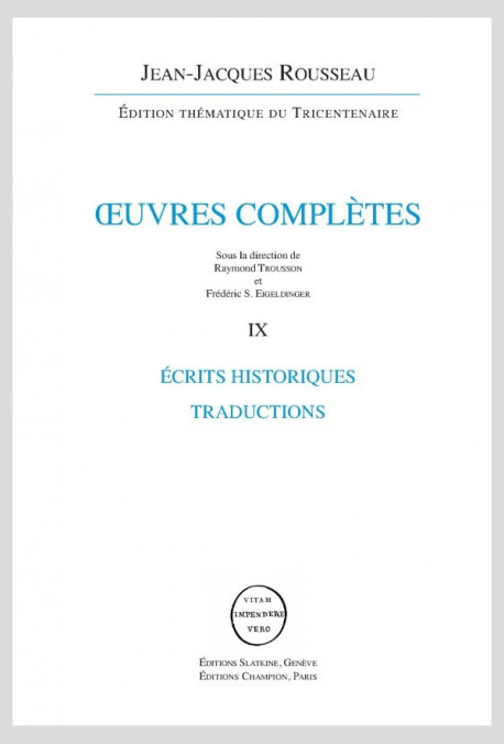 ÉCRITS HISTORIQUES, TRADUCTIONS