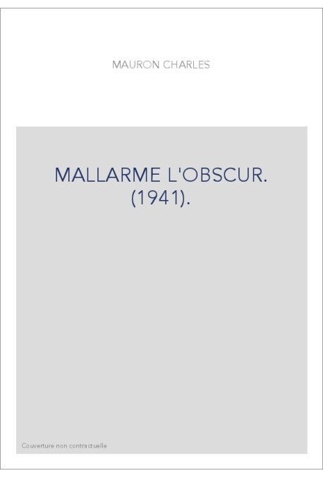 MALLARME L'OBSCUR.(1941)