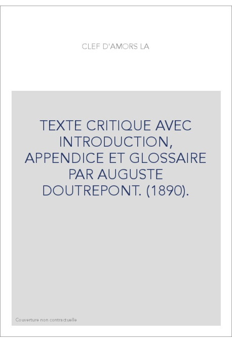 LA CLEF D'AMORS. (1890).