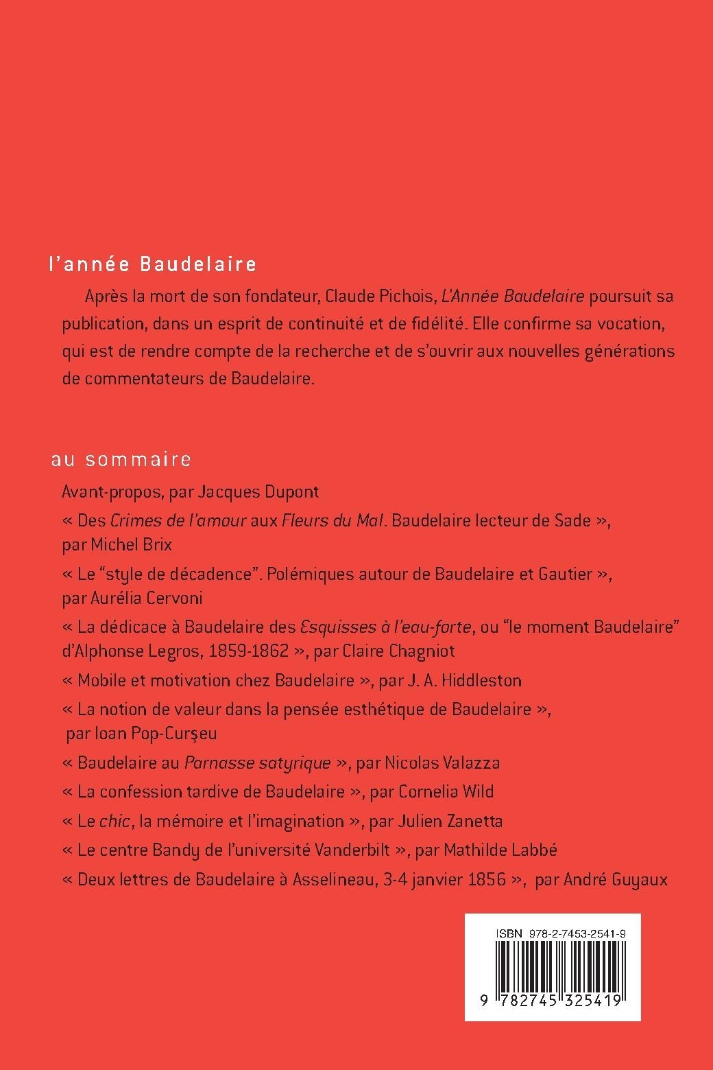 L'ANNÉE BAUDELAIRE N°15. 2011