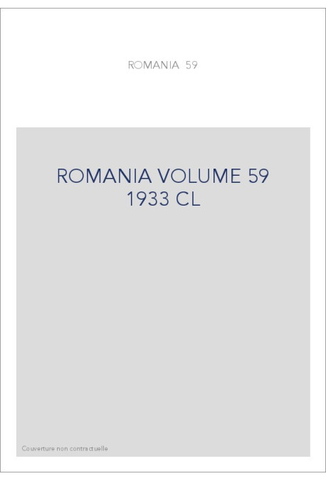 ROMANIA VOLUME 59 ( 1933 ) CL