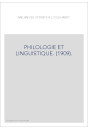 PHILOLOGIE ET LINGUISTIQUE. (1909).