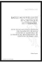 BAYLE NOUVELLISTE ET CRITIQUE LITTERAIRE