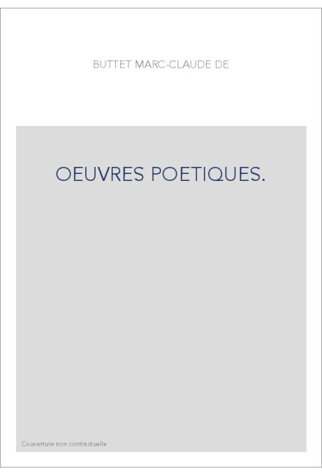 OEUVRES POETIQUES.