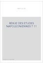 REVUE DES ETUDES NAPOLEONIENNES T 11
