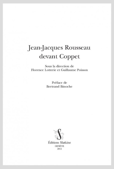 JEAN-JACQUES ROUSSEAU DEVANT COPPET