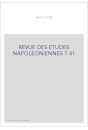REVUE DES ETUDES NAPOLEONIENNES T 41