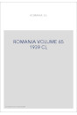 ROMANIA VOLUME 65 ( 1939 )