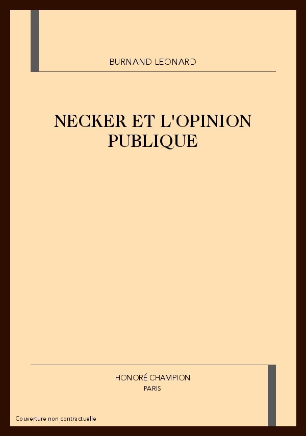 NECKER ET L'OPINION PUBLIQUE