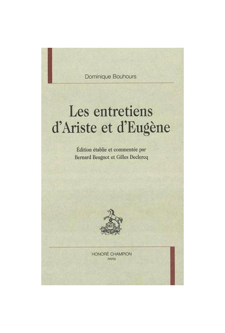ENTRETIENS D'ARISTE ET D'EUGENE