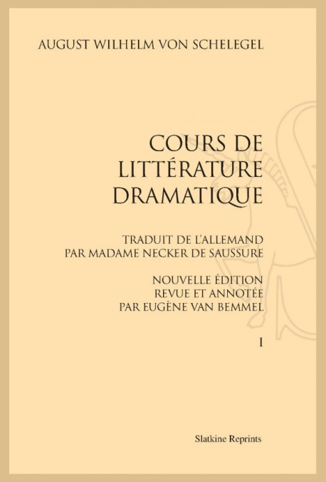 COURS DE LITTÉRATURE DRAMATIQUE