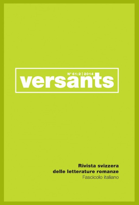 VERSANTS 61 FASCICULE ITALIEN. STUDI SUL SETTECENTO: CRITICA, FILOLOGIA, INTERPRETAZIONE