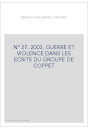 N° 27. 2003. GUERRE ET VIOLENCE DANS LES ECRITS DU GROUPE DE COPPET