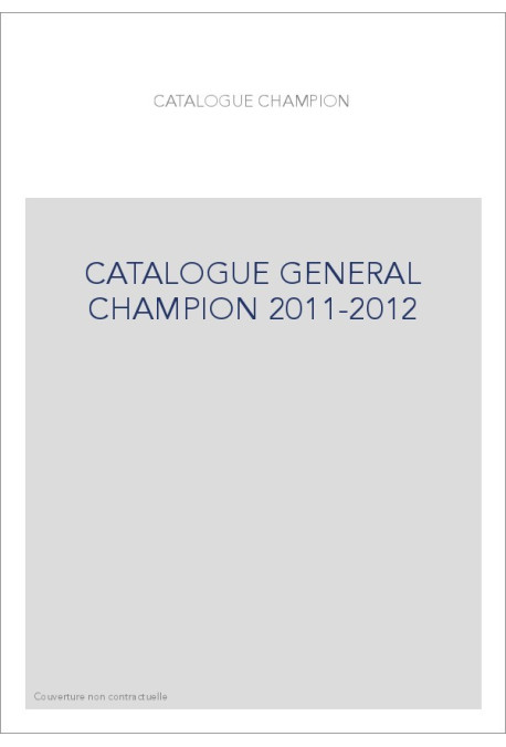 CATALOGUE GENERAL CHAMPION 2020