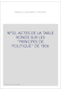 N°33. ACTES DE LA TABLE RONDE SUR LES "PRINCIPES DE POLITIQUE" DE 1806