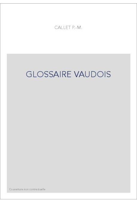 GLOSSAIRE VAUDOIS