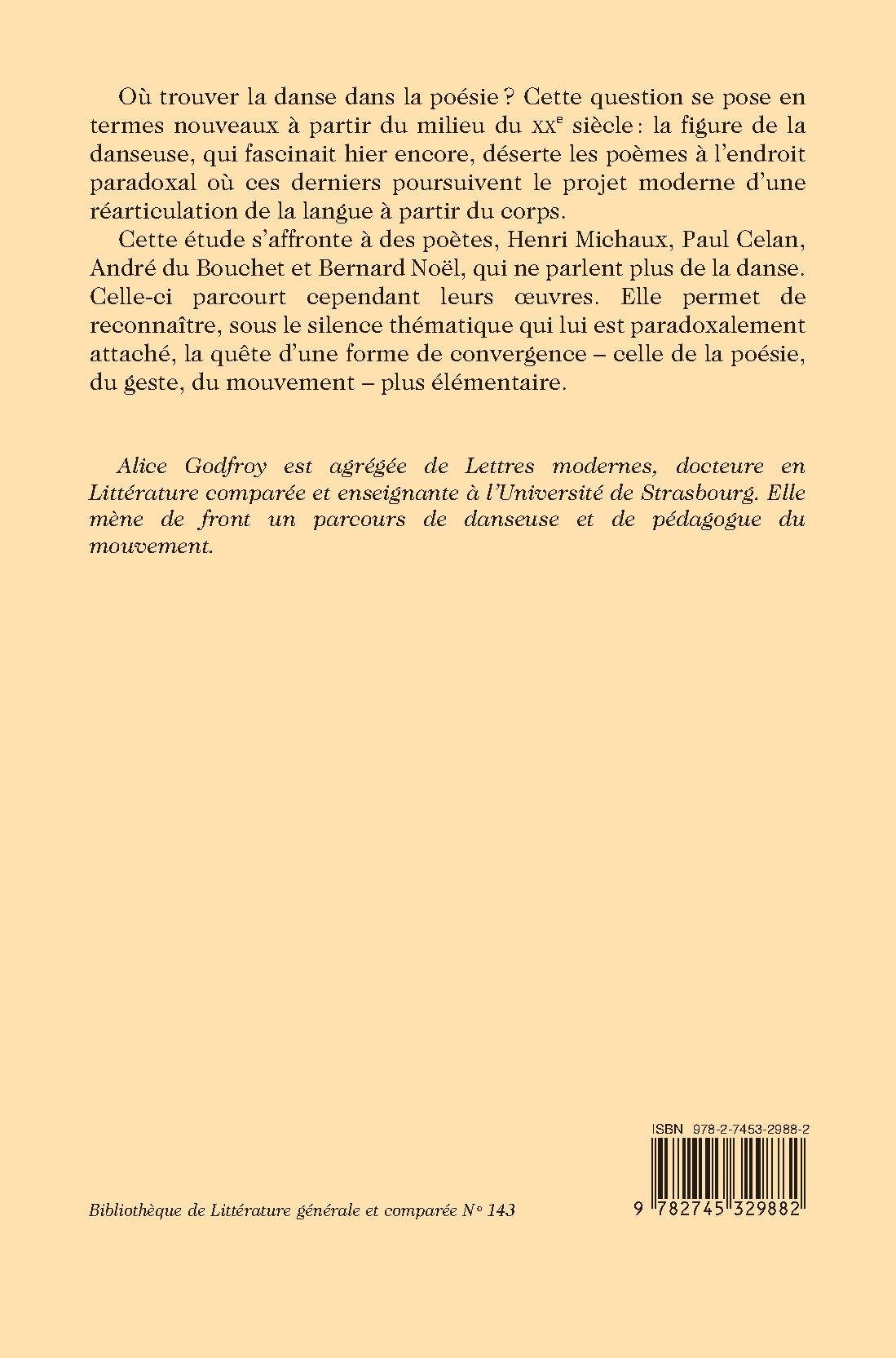 DANSE ET POÉSIE : LE PLI DU MOUVEMENT DANS L'ÉCRITURE