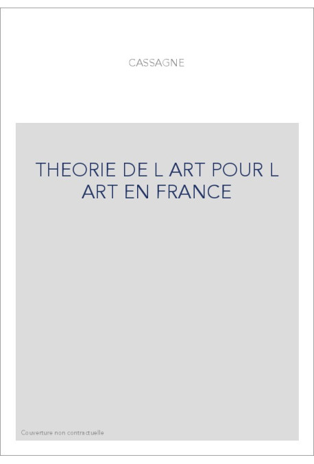 THEORIE DE L ART POUR L ART EN FRANCE