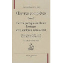 OEUVRES. TOME X. EUVRES POETIQUES INTITULEZ LOUANGES AVEQ QUELQUES AUTRES ECRIZ