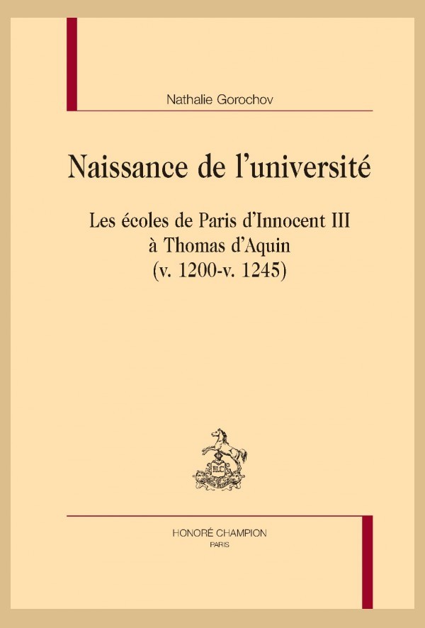 NAISSANCE DE L'UNIVERSITÉ