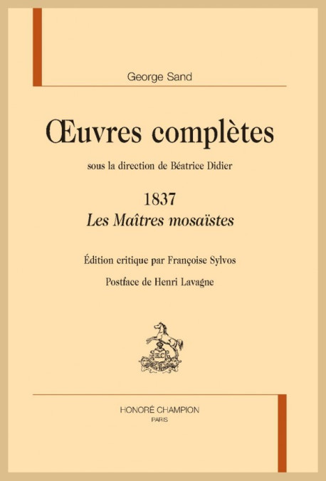 OEUVRES COMPLÈTES. 1837. LES MAÎTRES MOSAÏSTES